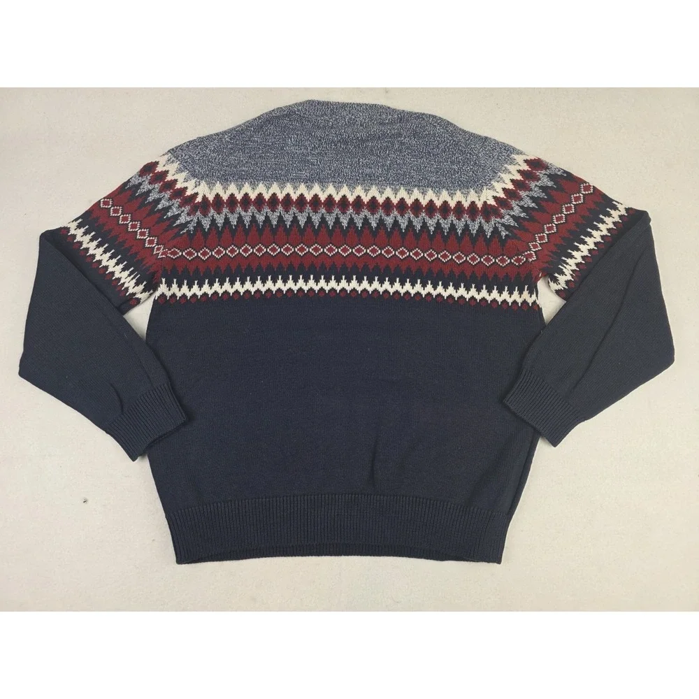 Nordic November Watson's Fair Isle Knit Pattern Crewneck Sweatshirt Mens XL